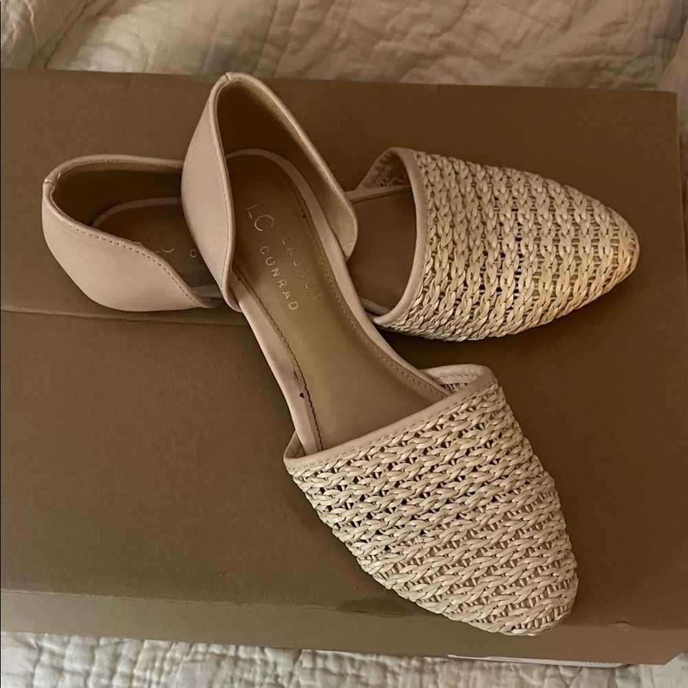 LC Lauren Conrad Cream Woven Loafers